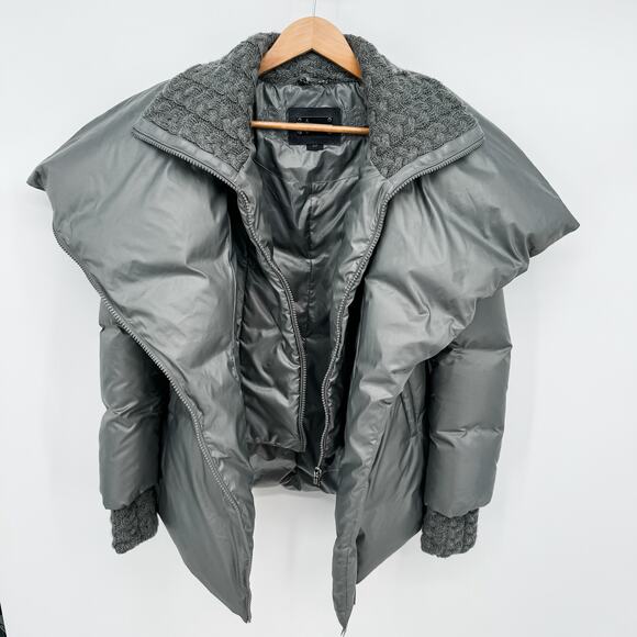 Mackage Puffer Gray Sz Small Coat Jacket Down Knit Best Wrap Grey Winter - Picture 8 of 14